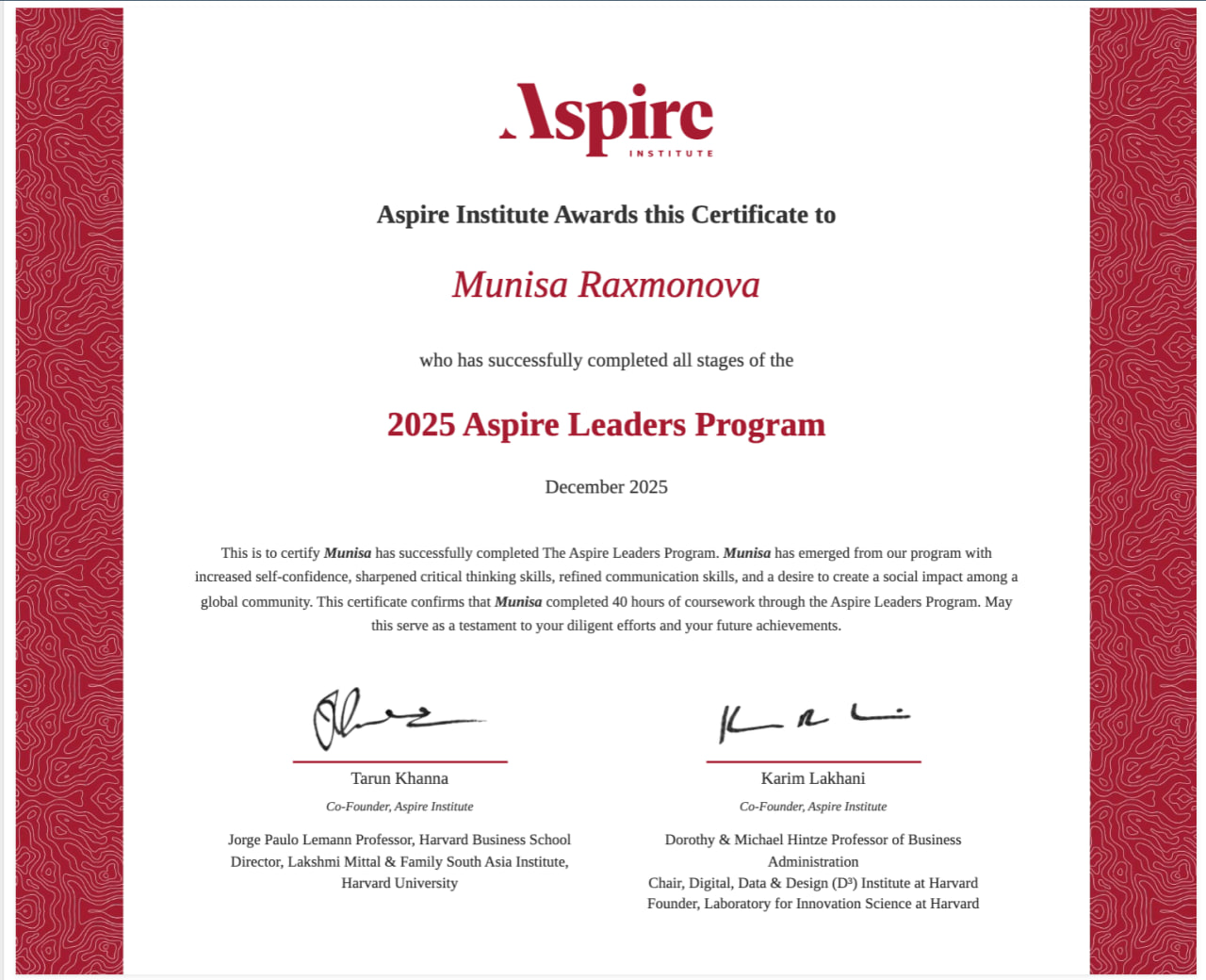 Aspire Leaders Program